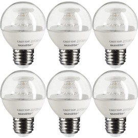 Sunlite G16 LED Dimmable Decorative Globe Vanity Light Bulbs, Clear, 5W (40W Equiv.), 350 Lumens, Medium E26 Base, Mirror Lights for Bedroom and Bathroom, 120V, ETL Listed, 2700K Soft White, 6 Pack