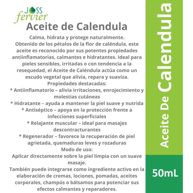 Aceite De Caléndula 50ml Calmante Hidratante Regenerador Característico