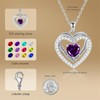 E Sterling Silver February Birthstone Necklace for Women, Simulated Amethyst