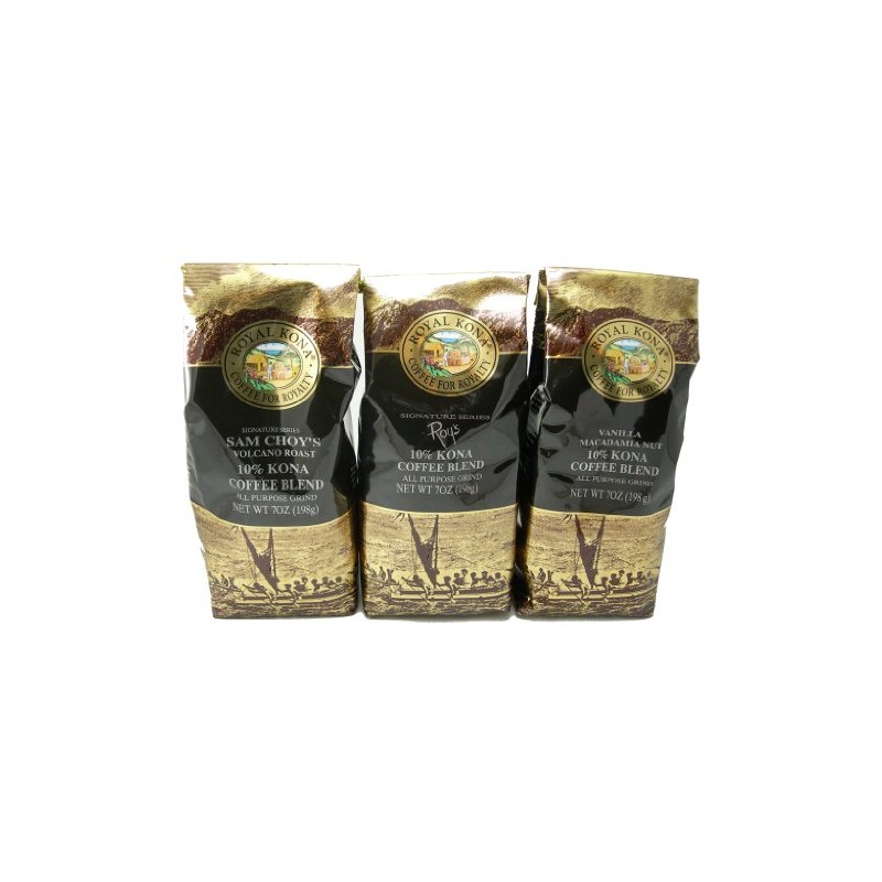 Royal Kona Coffee Triple Variety Pack (All Purpose Grind) -