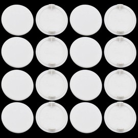 PLCatis Furniture Hole Cover Pack of 25 Drill Hole Cover 35 mm Blanking Plugs Plastic Furniture Cover Caps White Hole Cap for Furniture Pipes Drill Holes
