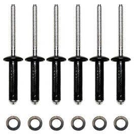 H2o Kayaks Black Anodized Tri Fold Rivets With Neoprene Gasket (Pack of 6)