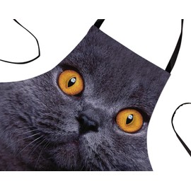 Printed Aprons for Women Funny British Shorthair Cat Baking Gift Kitchen Apron Novelty Gift Idea