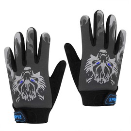 Kid’s Cycling Gloves Non-skid Full Fingers Gloves for Kids 5-10 Years Old Boys Girls Warm Sports Mitten Gloves for Cycling Skiing Running Biking (grey)