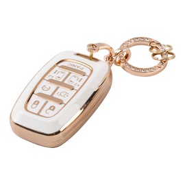 Rislobx Car Key Fob Cover Fit for Chrysler Pacifica 2017-2023, Car Key Fob Protector for Voyager 2021-2023 (7 Button White)