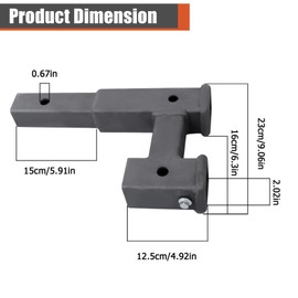 Black Truck Dual 2' Trailer Hitch Receiver Rise-Drop Adapter Extender Tow Steel 5000LB Capacity with Pin and Clip