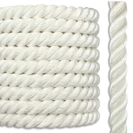 Twisted 100% Nylon Rope | 4 Stage, 3-Strand High-Strength Anchor Line, Dock Line | 1 1/2 inch x 25 feet