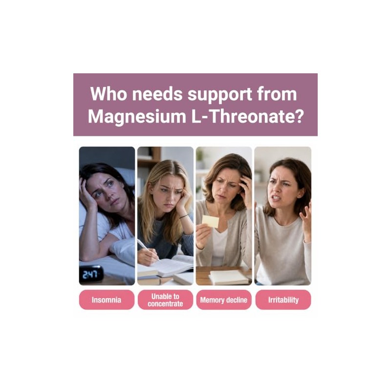 Magnesium L-Threonate Supplement Gummies, Magnesium Bisglycinate Gummies, Restful Sleep &