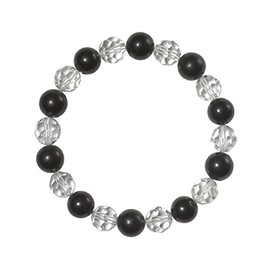 Shungite & Rock Crystal Stretch Bracelet 8mm Faceted