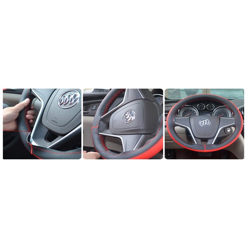 SKS Distribution® Faux Leather DIY Car Steering Wheel Cover with