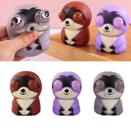 ROYJJ Cartoon Sloths Shape Fidgets Toy with Popping Eyes Anti-Stress Toy Stress Relief Children New Year Birthday Toy Cartoon sloth pops eyes to relieve stress and enjoy pinching