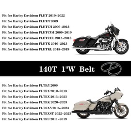 GYUPTRK Rear Drive Belt 140T 1" Fit for Harley Davidson Touring Electra Glide FLHT Road Glide FLTR Road King FLHR Street Glide FLHX 2009-2023 Replace 40024-09 1204-0114