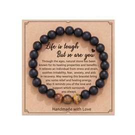 Get Well Soon Gifts Bracelet for Men Relief Anxiety Gift Bracelet Life is Tough But So Are You Gifts Bracelets for Son Dad Sobriety Healing Gifts for Men Thinking of You Gift