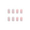 24PCS Short False Nails with Glue Stickers, Square Full Cover