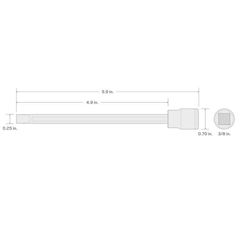 TEKTON 3/8 Inch Drive x 3/16 Inch Long Slotted Bit