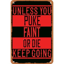 Gym Motivational Poster - Vintage Metal Tin Sign for Wall Decor - 8x12 Inch