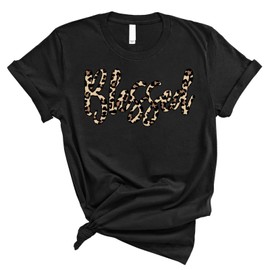 Love in Faith | Blessed Leopard Short Sleeve | Christian T-Shirts for Women | Faith-Based Apparel | Christian Gifts (US, Alpha, Large, Regular, Regular, Black)