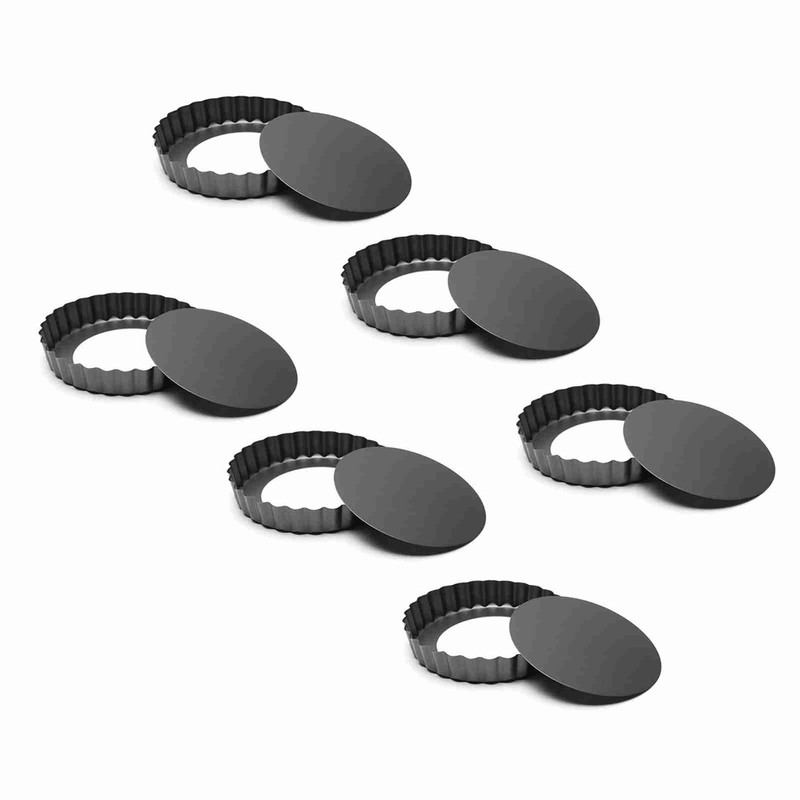 6Pcs 3in Quiche Pan Food Grade Prevents Sticking Carbon Steel