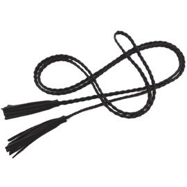 Nanxson Women Belt Waist Woven Chain Tassel Rope Belt Knitted for Dress Coat Shirt PDW0042 black