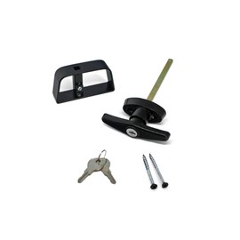 Doors & Door Hardware 5-1/2" Black T Handle Door Lock Set - For shed, gate, playhouse and more