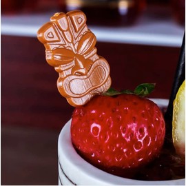 6" Tiki Plastic Swizzle Stick Cocktail Picks Set of 24 Brown - Made In USA