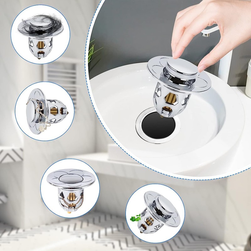 Tohrugue Universal Leak Plug Water Head Sink Pop Up with