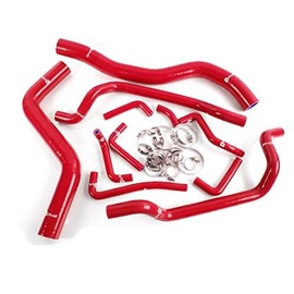 G-PLUS Silicone Radiator Hose Pipe Kit Clamps COMPATIBILITY:Compatible With Mitsubishi Eclipse Turbo Coolant 1995-1999 (Red)