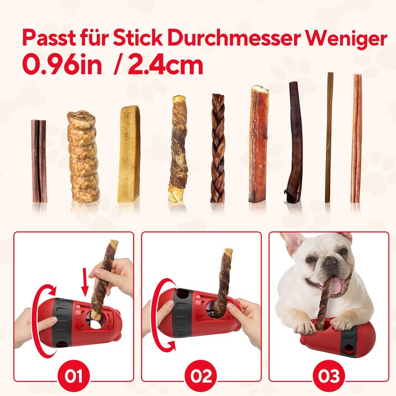 LIFLIX Bully Stick Holder, 2-in-1 Feeding Toy Dogs, Adjustable Bully