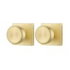 STARPY Brushed Gold Door Knobs Interior with Square Rosette, 2