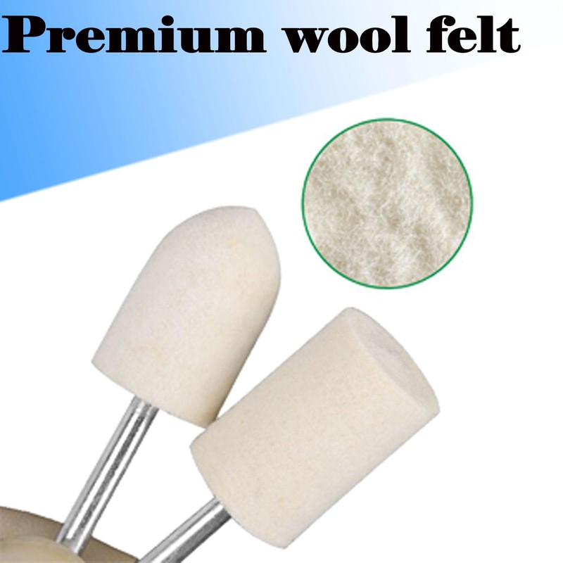 Luo ke 24 Pcs Wool Felt Polishing Bits - 3/32''
