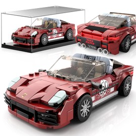 Mould King Speed Champion 911 Race Car Building Blocks Set & Display Case，27060 DIY Cool Vehicles Model Toys Birthday Gifts for Adults/Teens/Kids, Creative Classic Cars for Boys Age 8-12 (389 Pcs)