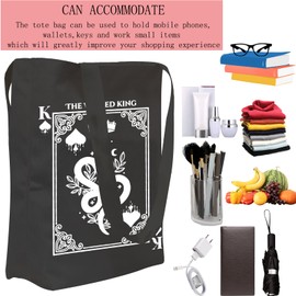 POFULL Romantasy Bookish Merch The Wicked King Inspired Tote Bag (The Wick-ed Tote Bag)