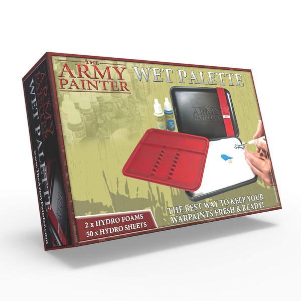 The Army Painter Wet Palette, An Acrylic Paint Palette For Acrylic Paints Set Inlcuding 50 Hydro Sheets, 2 Hydro Foams And Storage For Miniature Paint Brushes For Warhammer 40k and Dungeons Dragons