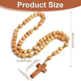 ARHZ 1 Item Rosary Evangelical Rosary Necklace, Rosary Bracelet, Catholic Rosary, Rosary for Communion with Retro Cross, Rosary for Rosary Catholic (Wood Colour)