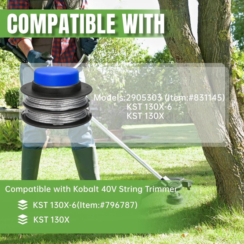 Eyoloty KST 130X-06 Replacement Trimmer Spool Line 0.080" 17Ft Compatible