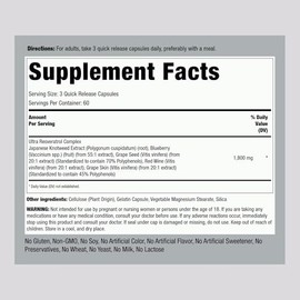 Piping Rock Resveratrol Complex | 180 Capsules | Grape Seed Extract Formula | Non-GMO, Gluten Free Supplement