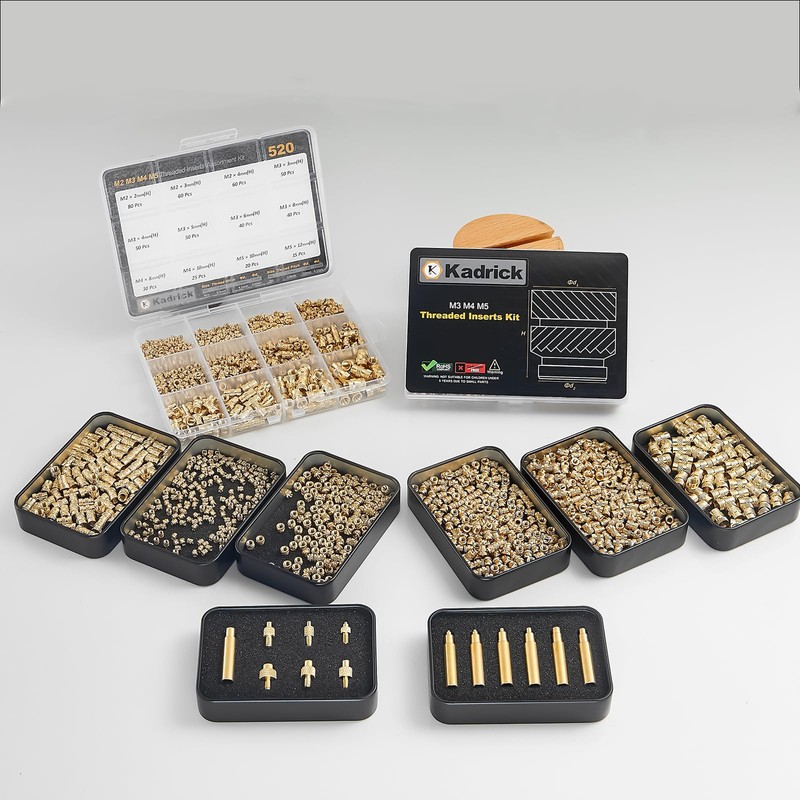 Kadrick - 200 piezas de inserciones roscadas M2 para componentes