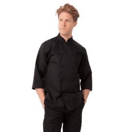 Chef Works B389-S Unisex Chefs Jacket, Small, Black