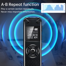 8GB Digital Voice Recorder Voice Activated Audio Recording with Playback MP3 Music Player 572hrs Recording Device Support Password for Lectures Meetings Class Interview USB2.0 Port