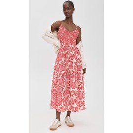 Free People Women's Sweet Nothings Midi Dress, Gardenia Combo, Floral, Red, M