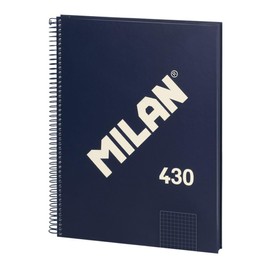 MILAN® Spiral Notebook, Graph Paper, 80 Sheets, A4, 1918 Series, Blue