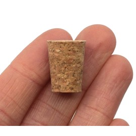 10PK Cork Stoppers, Size #3-10mm Bottom, 14mm Top, 19mm Length - Tapered Shape, Natural Bark Material - Great for Household & Laboratory Use - Eisco Labs