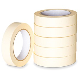 K-One Pack of 6 Masking Tape | 24mm X 50m Rolls | Ideal for Painters, Decorators Professional & DIY Use | Painting Office, Home, Crafts & more
