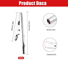 VooGenzek Pack of 50 Alligator Clips, Test Metal Alligator Clips, Electrical Test Clips for Laboratory Testing