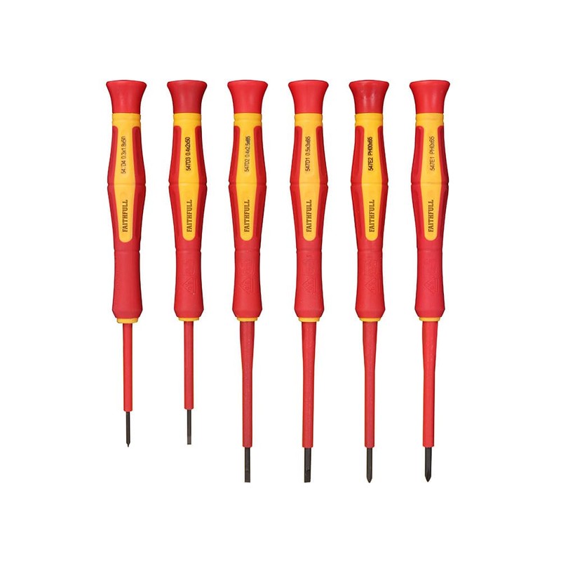 Faithfull VDE Precision Screwdriver Set - 6 Pc: Phillips &