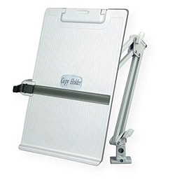 Aidata CH012A Metal Arm Copy Holder, Adjustable Viewing Angles, Flexible Metal Arm with Desk Clamp, Sturdy Plastic Pad, Attachable to Desks up to 1.75" Thickness, Metal Arm Extends up to 20"