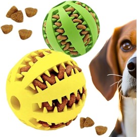 Pelota Multifuncional para Perros. 1 pza Grande y Chica, Dispensador de Comida, Limpieza Dental y Reducción de Ansiedad, Juguete para Perros Duradero 