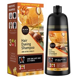 XYZCREATIVE Black Hair Dye Shampoo 3 in 1 for Women & Men 100% Gray Hair Coverage - Herbal Ingredients Natural Plant Hair Color - Hair Dye in Minutes 500ML