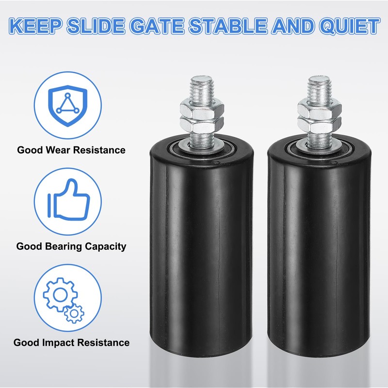 uxcell 2Pcs Slide Gate Guide Roller, 4" Nylon Rollers Gate