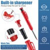 Solid Carpenter Pencil, 2 Pcs Carpenter Mechanical Pencil, Deep Hole